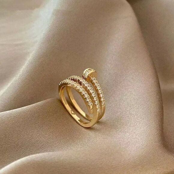 Designer Wrap Nail Ring in 14k Gold - Picture 3 of 10